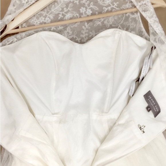 Jenny Yoo CLAUDINE Sleeveless Embroidered Tulle Wedding Dress Ivory 4 - Picture 5 of 13